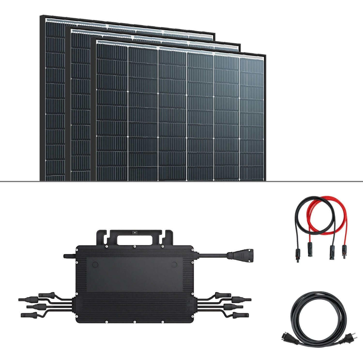 1680Wp Balkonkraftwerk Set - 4x JA Solar Fullblack Module - Hoymiles HMS - 1600 - 4T - GEMA Shop