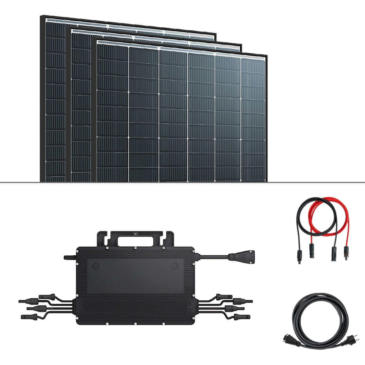 1680Wp Balkonkraftwerk Set - 4x JA Solar Fullblack Module - Hoymiles HMS-1600-4T.