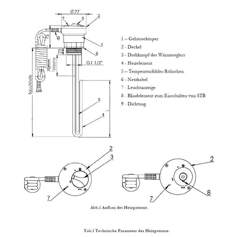 Warmwasserspeicher 150 Liter mit 1,5 kW Heizstab.