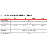 Elektroheizstab mit Regler und Thermostat 9,0 kW.