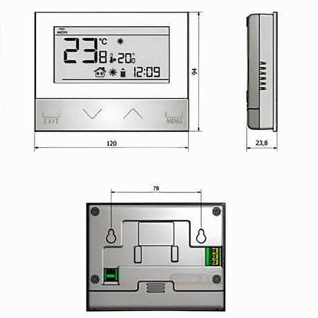 Zimmerregler Wochensteuerung mit Hintergrundbeleuchtung Aufputz.