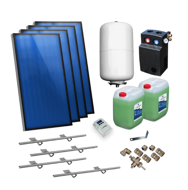 Solarpaket Flachkollektoren AMX2.85 11.48 m² für Schrägdach.