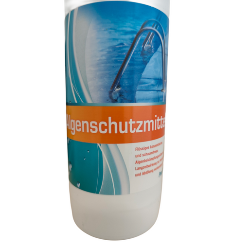 Algenschutzmittel 1L für sauberes 🏊‍♀️Poolwasser 💧. Effektiver Schutz gegen Algen für ungestörtes Badevergnügen.