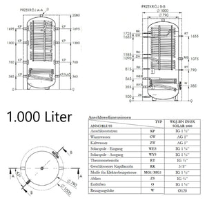 Hygienespeicher mit Solarregister & Isolierung A.