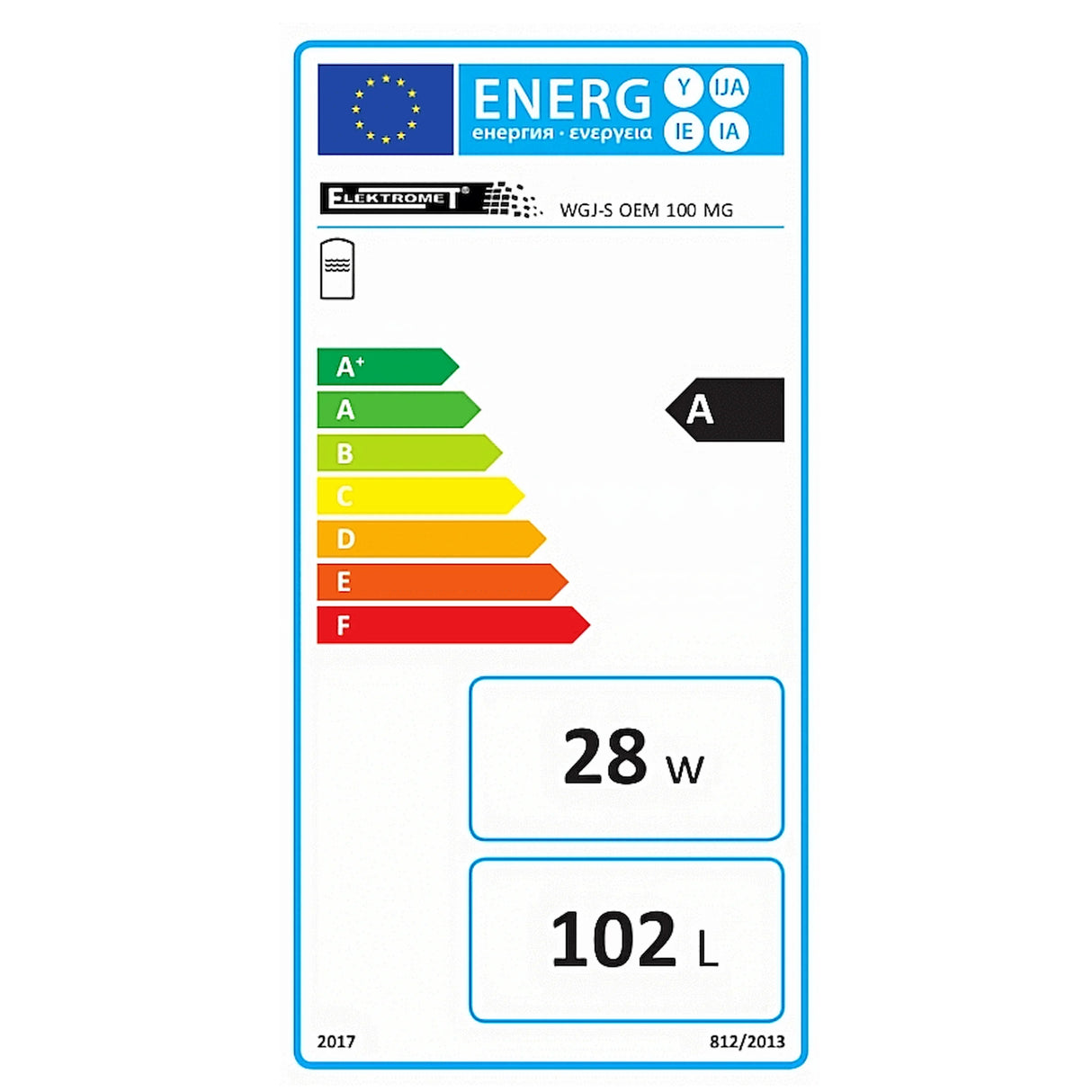 Warmwasserspeicher 100 Liter plus Heizstab TERi 1,5 kW.