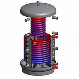 Hygienespeicher mit 2 Wärmetauschern.