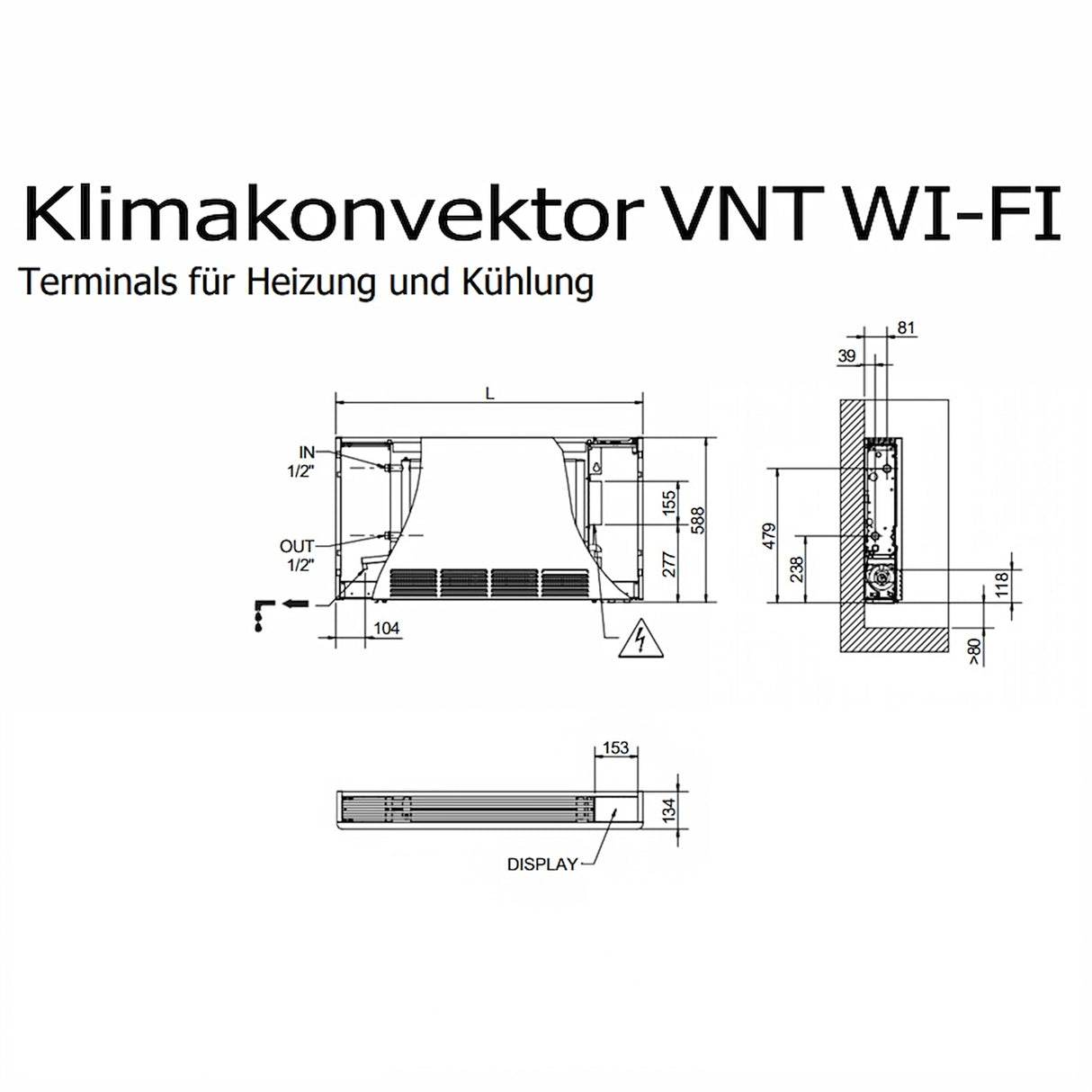 Toplinska pumpa radijator fan coil -klima izmjenjivač VNT WI-FI