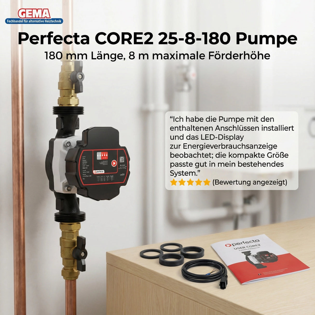 Varmepumpe cirkulationspumpe 25-8-180