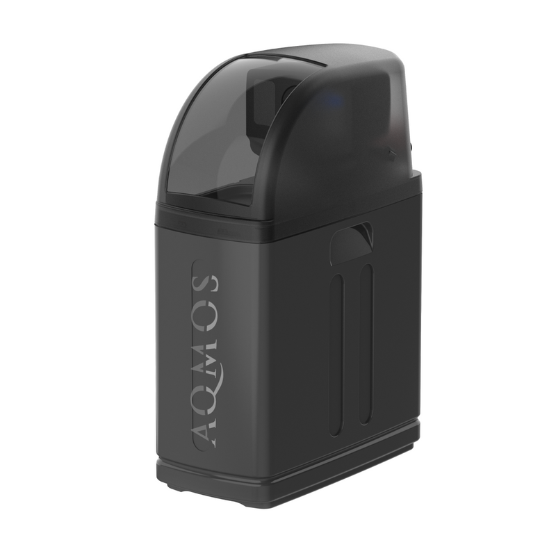 Sada vodou změkčovacího zařízení AQMOS R2D2-48 Black Edition se zpětným proplachovacím filtrem, připojovací sadou a montážním blokem