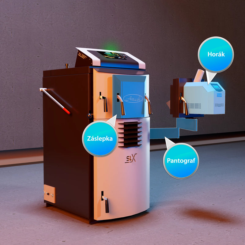 Caldeira combinada Attack SLX 20 kW – lenha e pellets – eficiente & versátil