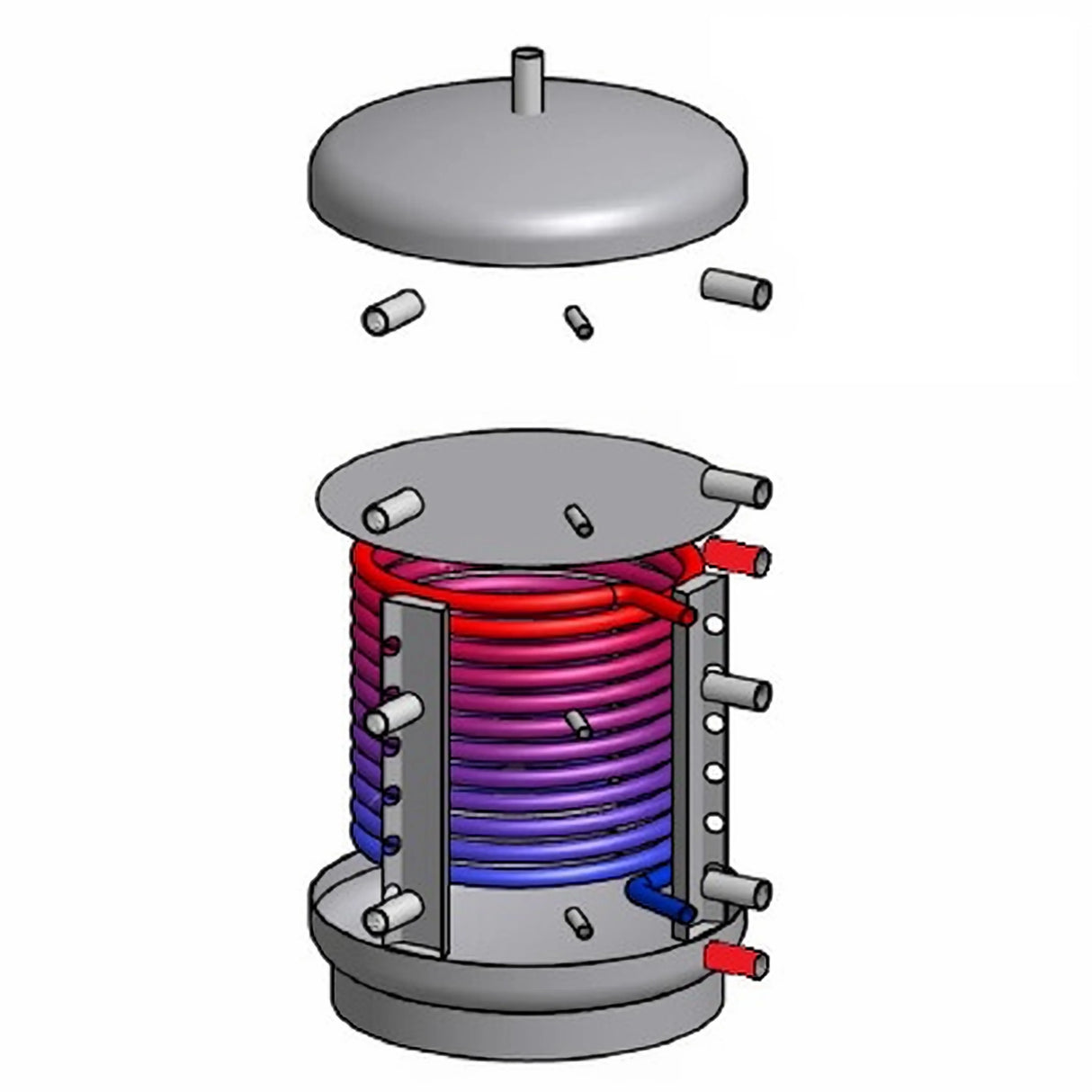 Schichten - Pufferspeicher mit 1 Wärmetauscher.