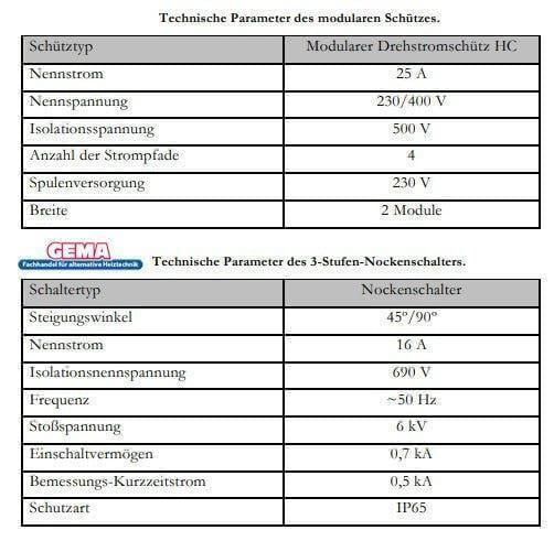 Heizstab 9 kW  mit einstellbare Heizpatrone.