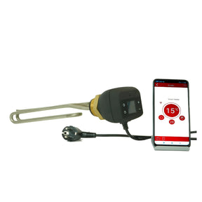 Elektroheizstab Einschraubheizkörper 1,5 - 3kW mit App-Steuerung.