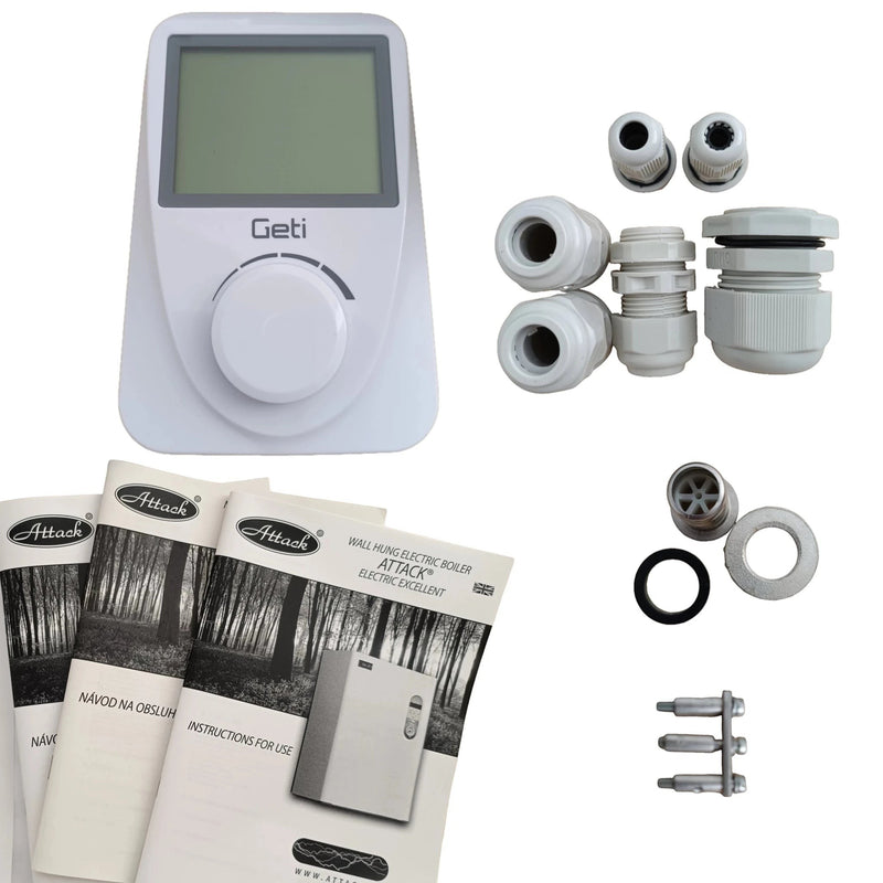 GEMA Shop Zubehörset für ATTACK Electric Excellent 15 Elektrokessel mit LCD-Regler, Kabelverschraubungen und Anleitung
