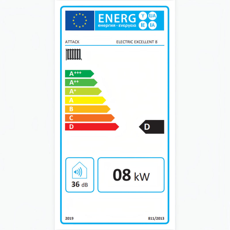 GEMA Shop Energieeffizienzlabel für ATTACK Electric Excellent 8 Elektrokessel mit Klasse D