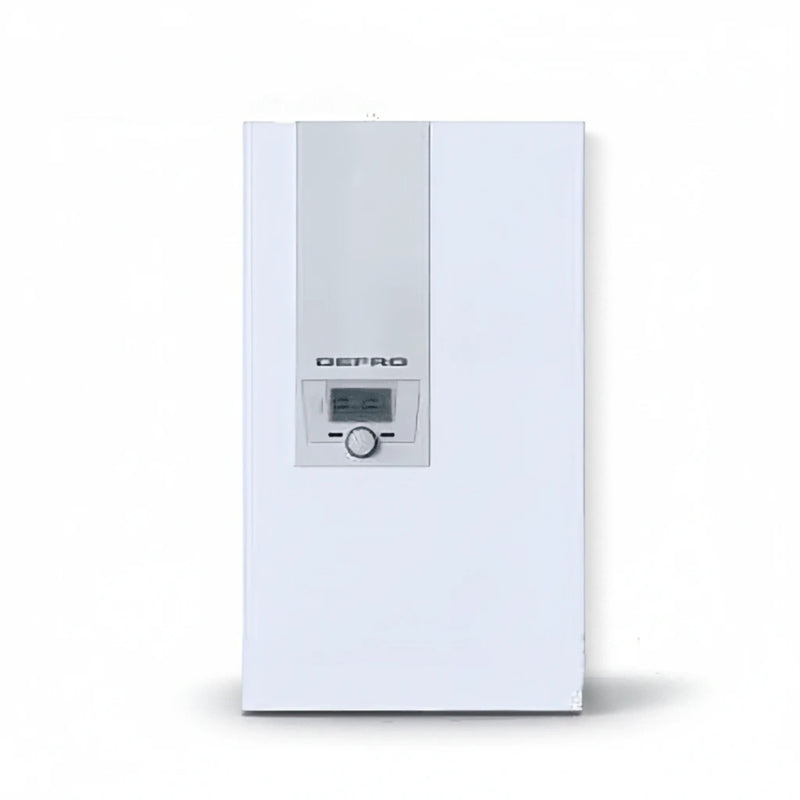 GEMA Shop Elektrokessel DEFRO DBE Optima 12 kW in Weiß mit digitalem Display und Drehregler zur Wandmontage