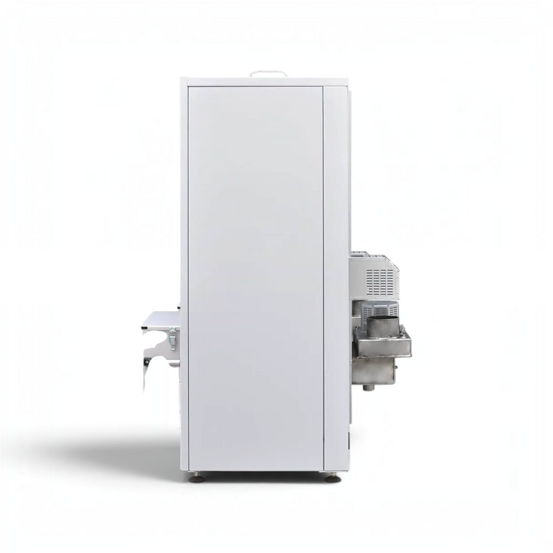 GEMA Shop HKS Lazar InterFire 11 Standard Pelletkessel in Weiß, Seitenansicht des 12 kW Heizkessels