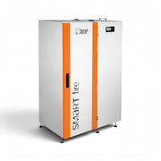 GEMA Shop HKS Lazar SmartFire Compact 11 Pelletkessel in Weiß und Orange für effiziente Zentralheizung