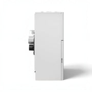 GEMA Shop HKS Lazar SmartFire SF22 Pelletkessel in weiss, Seitenansicht des automatischen Heizkessels