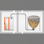 GEMA Shop HKS Lazar SmartFire Compact 11 Pelletkessel mit externem Pelletbehälter und Fördersystem in einer Grafik