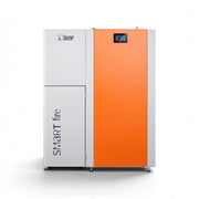 HKS Lazar SmartFire EC15 Pelletkessel mit 15 kW Leistung und orange-weißer Front im GEMA Shop