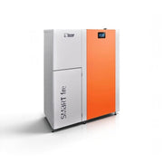 GEMA Shop HKS Lazar SmartFire SF11 Pelletkessel mit 11 kW in Weiß und Orange mit Touch-Display