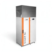 GEMA Shop HKS Lazar SmartFire Compact 11 Automatic Pelletkessel in Weiß und Orange mit integriertem Vorratsbehälter