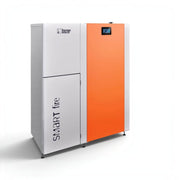 GEMA Shop HKS Lazar SmartFire EC21 Standard Pelletkessel in Weiß und Orange mit digitalem Display