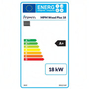 GEMA Shop Energieeffizienzlabel A+ für den MPM Wood Plus 18 Holzvergaserkessel mit 18 kW Leistung