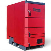 GEMA Shop MPM Wood Plus 26 Holzvergaserkessel in Rot mit 26 kW Leistung für effizientes Heizen mit Scheitholz
