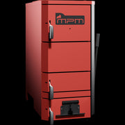 GEMA Shop MPM Wood Plus 6 kW Holzvergaserkessel in Rot mit robuster Stahlkonstruktion und manueller Beschickung