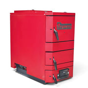 GEMA Shop MPM Wood Plus 6 kW Holzvergaserkessel in Rot mit robuster Stahlkonstruktion für Scheitholz