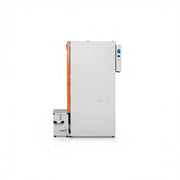 GEMA Shop Pelletkessel HKS Lazar SmartFire 11/130 Standard in Seitenansicht mit orangefarbenen Akzenten