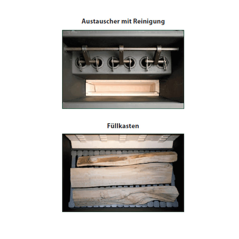 GEMA Shop ROJEK PK BIO 20 Holzvergaserkessel mit Reinigungshebel für den Wärmetauscher und großem Füllraum für Scheitholz