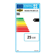 GEMA Shop Energieeffizienzlabel für ROJEK PK BIO 25 Holzvergaserkessel mit A+ Einstufung und 25 kW Leistung