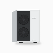 GEMA Shop Vaillant aroTHERM plus VWL 105/6 A S2 Luft/Wasser-Wärmepumpe in modernem, weißem Design mit zwei Lüftern.