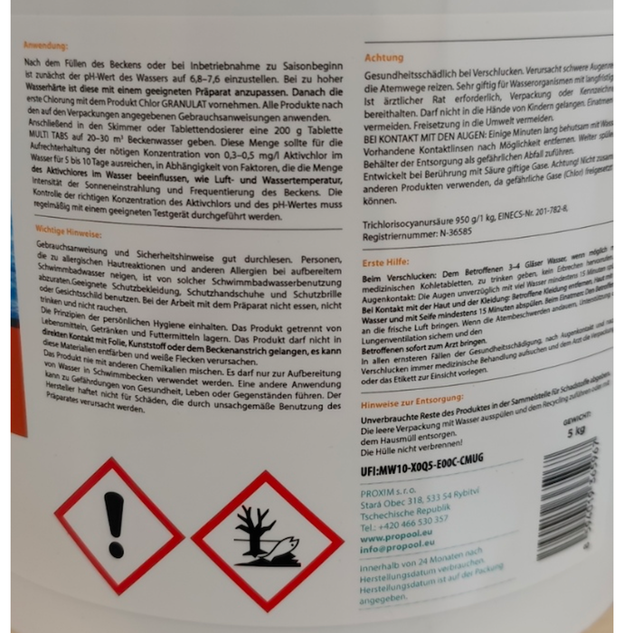 Multi Tabs 5 in 1 – Poolpflege mit Desinfektion und Klarheit 💧✨, einfach in der Anwendung! ⚠️