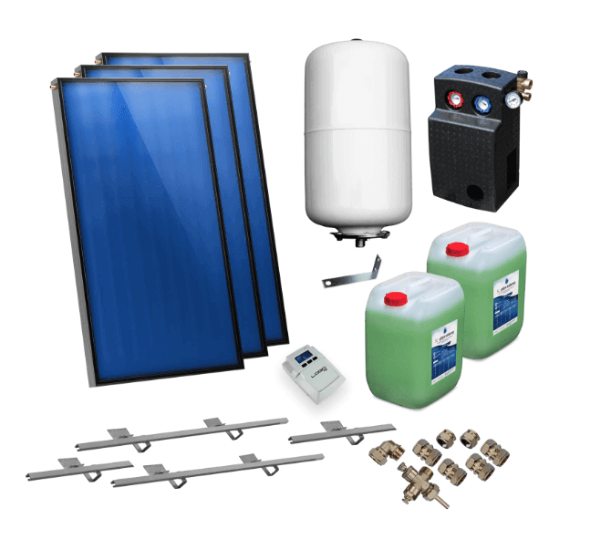 Solarpaket plan kollektor AMX2.38 7.17 m² för snedtak - GEMA Shop