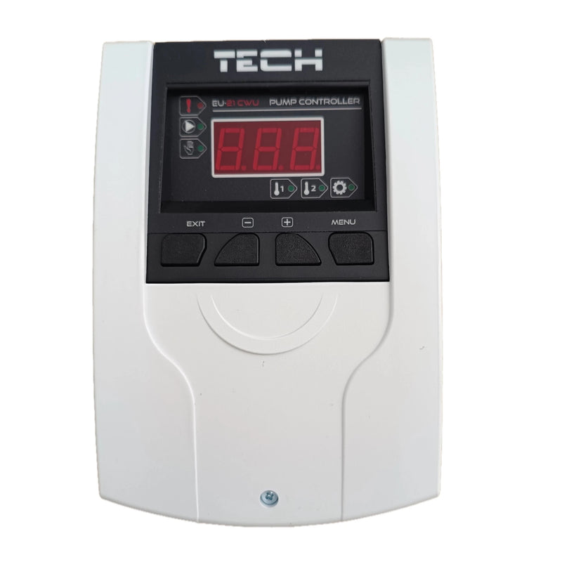 TECH EU-21 CWU Pumpstyrning Cirkulationspump Panna Boiler - digital styrning med display och knappar.