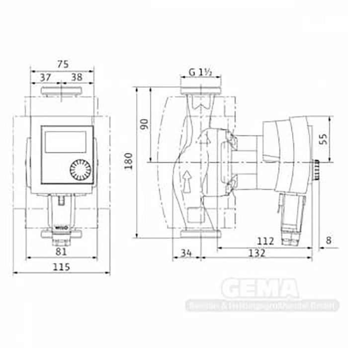 Umwälzpumpe Wilo Stratos Pico DN 25 |Baulänge 180 mm - GEMA Shop